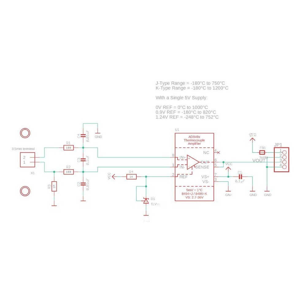 AD8495 K-Type Thermocouple Sig - Thermocouple Module K Type ulasan dan harga